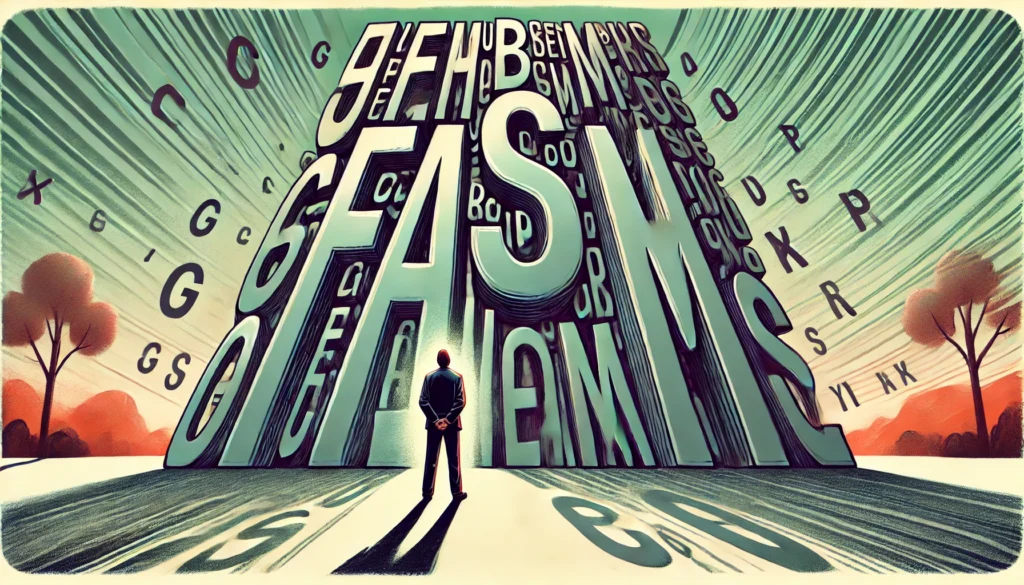 lęk przed długimi wyrazami ilustracja